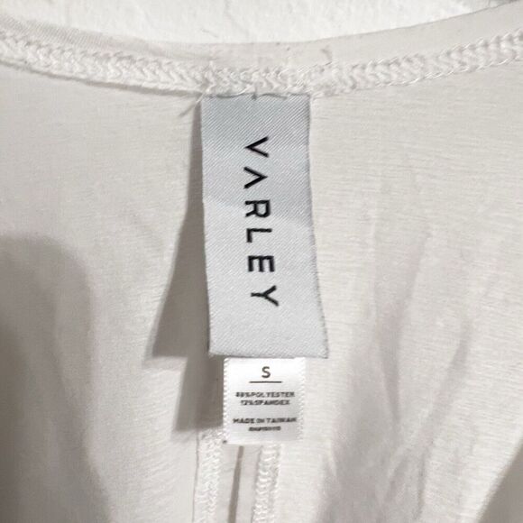 Varley Buckley Tank Size Small White Dropped Armholes Back Slit Activewear Loose - Picture 5 of 5